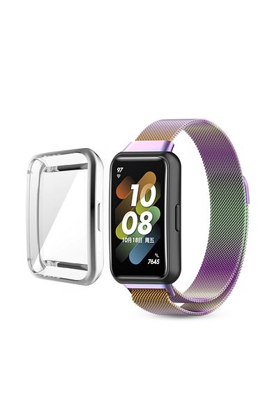 O Ozone Huawei Watch Band 7 | Milanese Watch Band Strap +TPU Watch Case | Multicolor