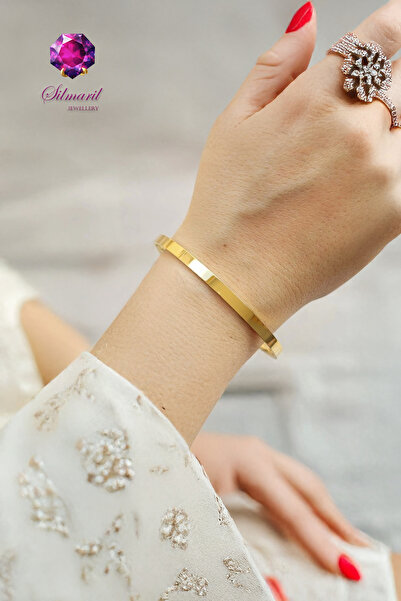 Silmaril Store Günlük ve Özel Günler İçin Mükemmel: Altın Renk Kalın Ajda Bilezik