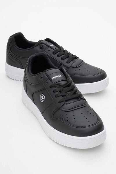 CCWAY AYAKKABI Lace-Up Men's Sports Shoes Black White Sole