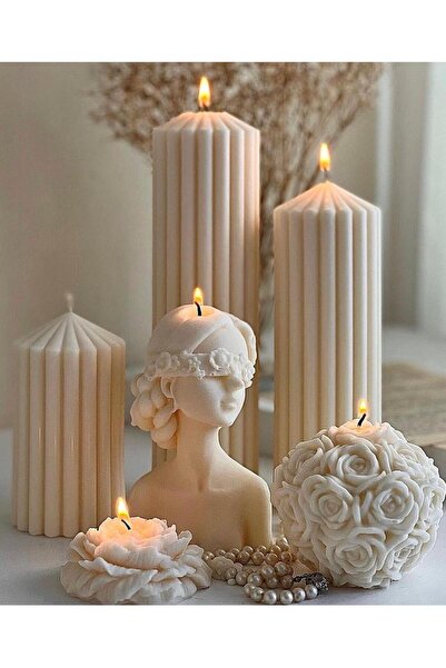 SCA CANDLE Dekoratif Mum çokgen+Gul+Kadın+Gül Toplam