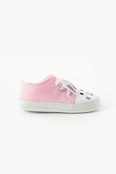 yummy kids First Step Lace-Up Rabbit Embroidered Comfortable Non-Slip Sole Baby Girl Booties Shoes
