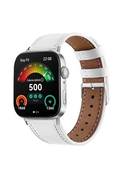 O Ozone Huawei Watch Fit 3 | Leather Straps | White