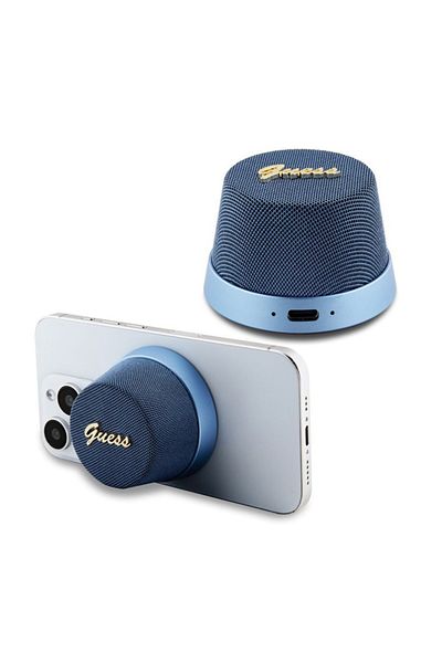 Guess Magnetic Script Portable Speaker (GUWSC3ALSMK), Bluetooth 5.3, 12h battery life, Blue, 60x60x40mm