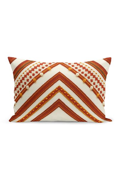 Bertille Home Husă de pernă imprimată digitală pe două părți (aspect de model de broderie Punch/Punch)