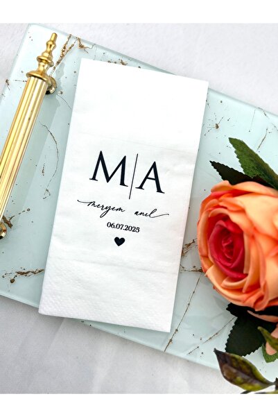 Rima Tasarım Baskılı Söz Düğün Nişan Peçetesi 20 Adet