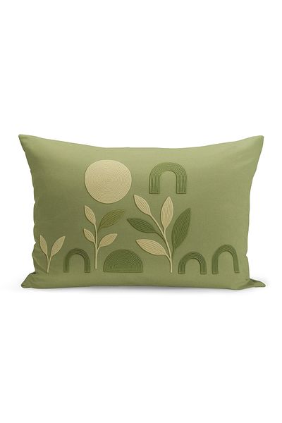 Bertille Home Husă de pernă imprimată digitală pe două părți (aspect de model de broderie Punch/Punch)