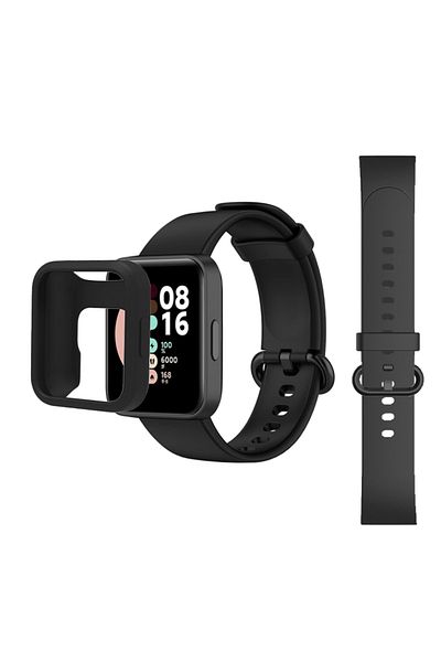 O Ozone Xiaomi Redmi Watch 2 Lite Band + Watch Case| Silicone Straps Wristband Sport Band | Black