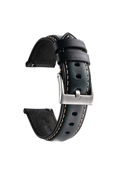 O Ozone 22mm Leather Bands | Samsung Galaxy Watch 3 45mm/Galaxy Watch 46mm/Gear S3 Frontier/Classic | Black