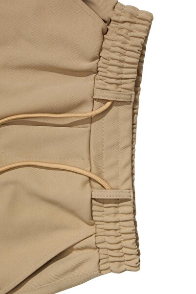 ASG TEKSTİL Ανδρικό σορτς μπεζ χρώματος Dobby, Slim Fit