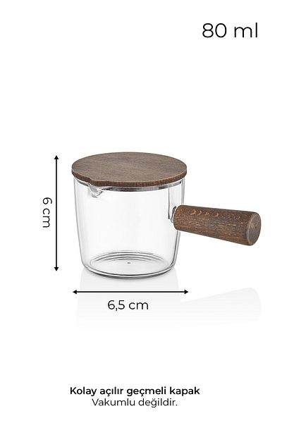 NESS HOME 4 Pieces Acacia Look Stand Jam Bowl Sauce Bowl Tableware Presentation Breakfast Set 80 ml
