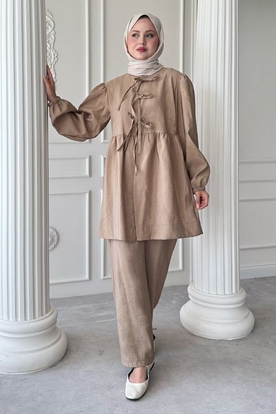 InStyle Σετ Casual Milk Coffee με κόμπους