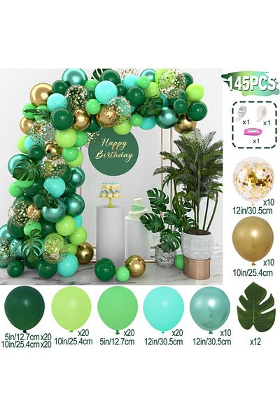 Choice Other 145pcs Jungle Green Balloons Garland Arch Kit Jungle Safari Birthday Party Decor Kid Wedding B