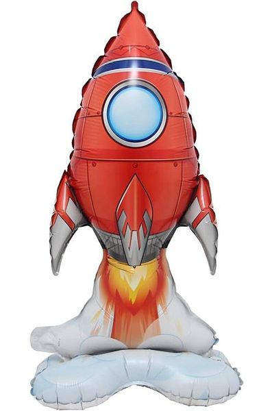 Generic Rocket astronaut Balloons Base Standing Rockets Foil Balloon Boys Space Theme Birthday Party Kids In