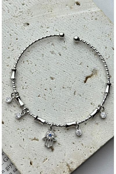 CA SHOPPİNG Steel Anti-Tarnish Bracelet with Hand Figure and Stone