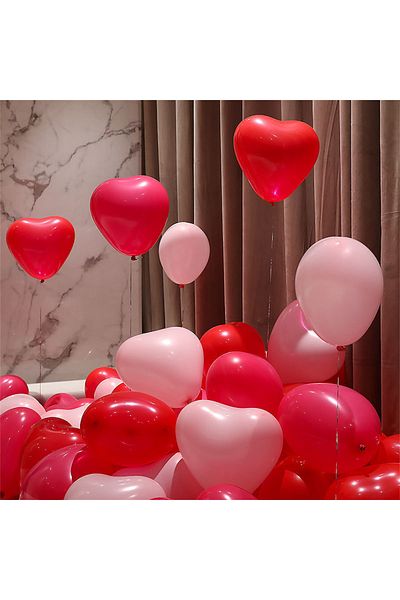 Choice 10inch Red Pink 20Pcs Heart Shaped Balloons Red Pink Black Latex Balloon for DIY Valentine's Day Eng