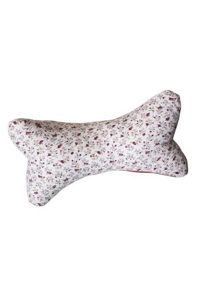 MAGIC DECO WORLD Decorative pillow with red flowers, ergonomic design, for relaxation, reading, traveling