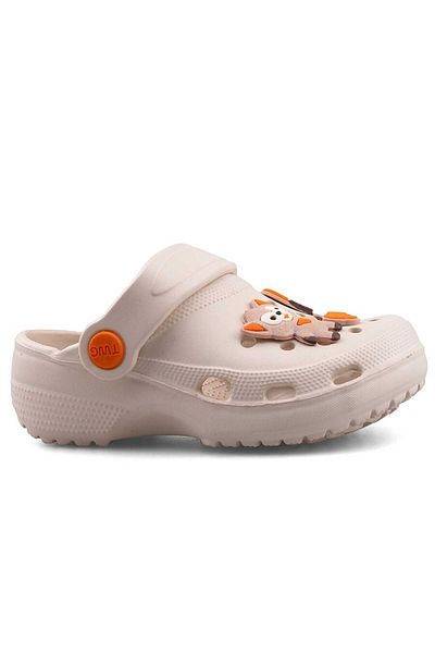 İncim Ecru Figured Daily Garden Seaside Beach Nursery Unisex Children's Slippers & Sandals