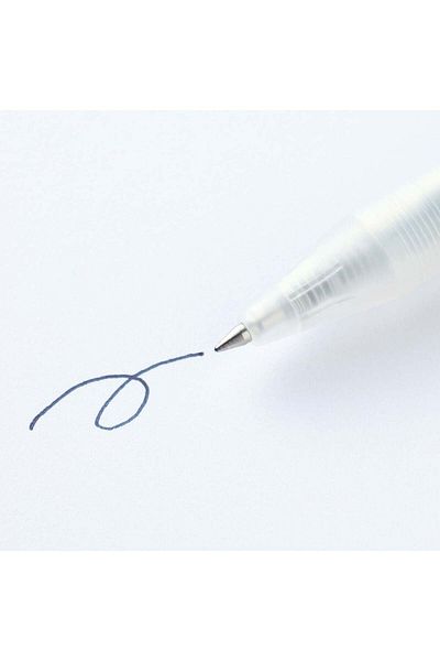 Muji Gel Ink Knock Type Ballpoint Pen, 0.5 mm, Dark Blue