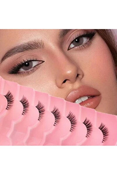 newnet Doğal Görünümlü, Yoğun Hacimli Takma Kirpik- 7Lİ Yarım Ay İpek Takma Kirpik