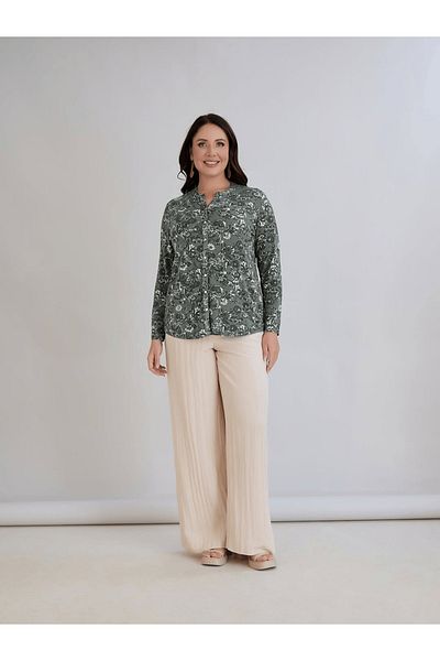 ModaMinar Women's Printed Combed Cotton Fabric Patterned Shirt