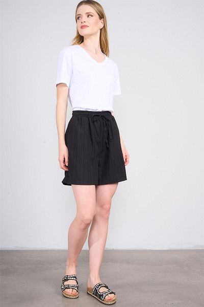 FİTHİT Çetinkaya Fithit 3265 V-Neck Basic T-Shirt Çağla White