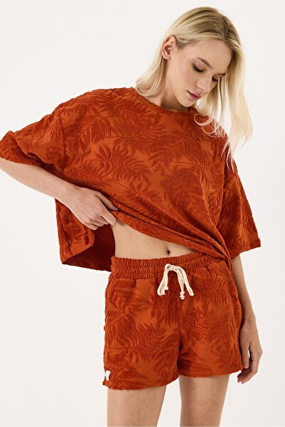 VAYU Naturel Detaylı Cepli Havlu Şort