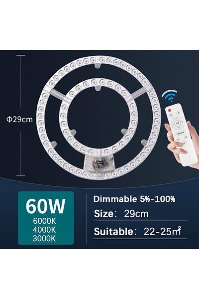 Choice Tri-colour light 60W Remote Control Ceiling Light LED Panel Light 220V-240V Replacement LED Module 1