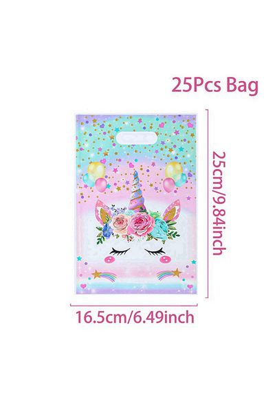 Choice as shown 20pcs 2 Children's Party Candy Bags Unicorn Farm Strawberry Butterfly Party Decoration Kids