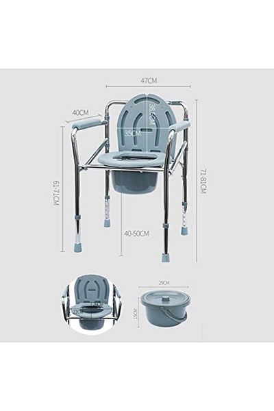 Stander Ultra-Wide Multi-Functional Portable Toilet Chair with Steel Frame and Anti-Slip Leg Pads