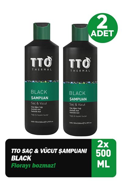 TTO Black Hair and Body Shampoo 400+100 ml 2 Pieces