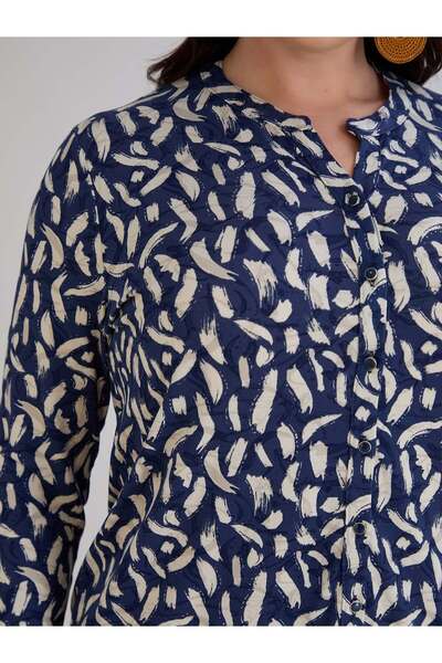 ModaMinar Жіноча сорочка з принтом з бавовняної тканини