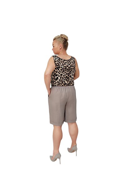 TESSY KADIN BÜYÜK BEDEN KETEN ŞORT