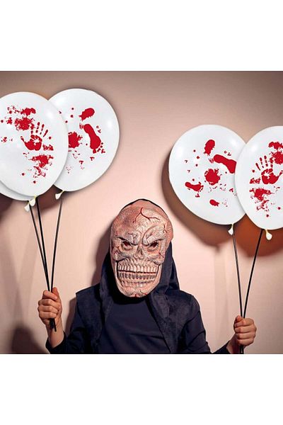 Metaparty Set of 36 Halloween accessories Metaparty, latex/plastic, white/red