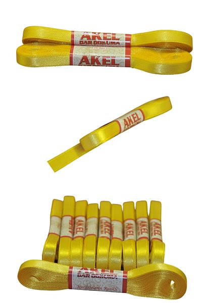 Larenya 1 cm Wide Ribbon |   10 Meters |   Yellow Suitable for Handicraft, Ornament, Hobby and Packaging