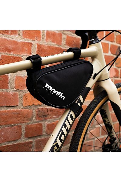 zagatto Bicycle triangle frame bag, black, 2L, waterproof, universal fit, 3 fasteners, ZG785