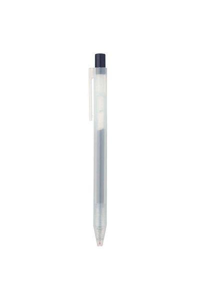 Muji Gel Ink Knock Type Ballpoint Pen, 0.5 mm, Dark Blue