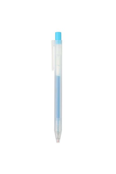 Muji Gel Ink Knock Type Ballpoint Pen, 0.5 mm, Light Blue