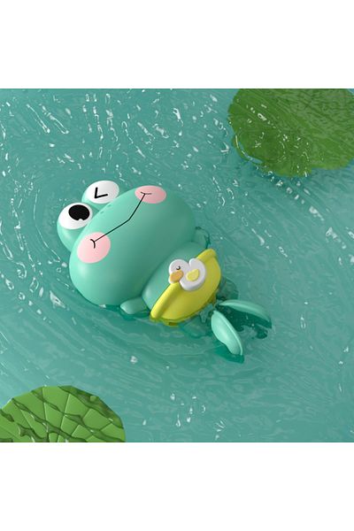 Choice Yellow Wind-Up Swimming Frog Bath Toys for Toddlers, No Battery Mold-Free ABS Montessori Water Toy f