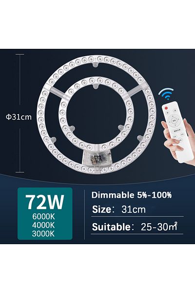 Choice Tri-colour light 72W Remote Control Ceiling Light LED Panel Light 220V-240V Replacement LED Module 1