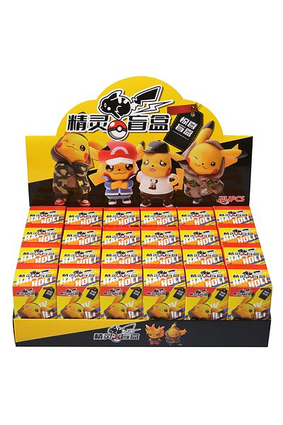 BANDAI 1Box(24Pcs) Anime Sanrio Hello Kitty Kuromi Keychain Pendant Figures Pokemon Pikachu Keyring Blind B