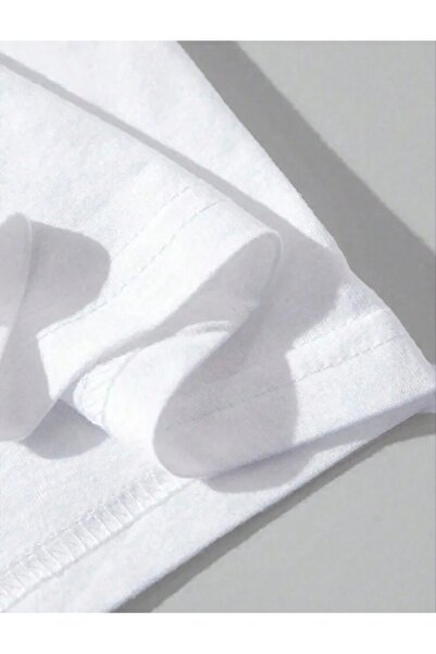 BYMEER Bílé oversize bavlněné tričko Nasa s potiskem