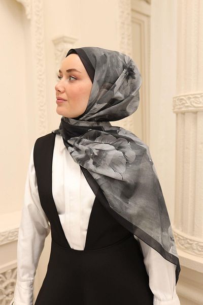 Silk Home Nariya Shawl - 90006 - Black Smoked