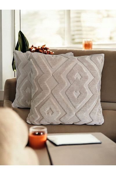 kissen 2-Piece Welsoft Punch Embroidered Decorative Throw Pillow Case
