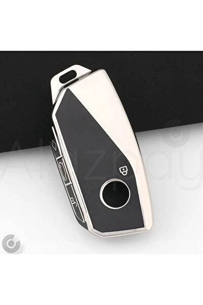 Alazpay Husă pentru chei din TPU argintiu pentru BMW i7 i5 i4 iX X1 X5 x6 x7 XM 2 3 4 5 7 Seria G07 F98 G70 G09 (negru)