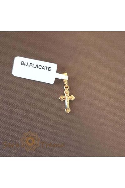 saratremo Cruciulită dublu placată cu aur Elias - 1 cm
