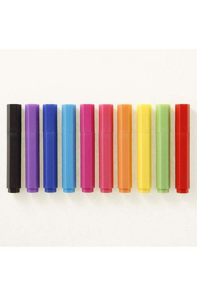 Muji Water-based Hexagon Mini Color Pen Set, 10 Colors, Multicolor