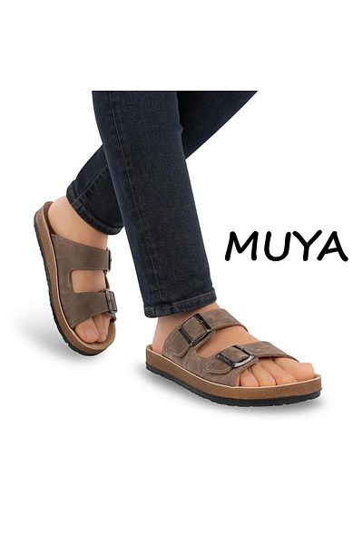 Neco Muya Men's Anatomic Slippers, Suede Insole