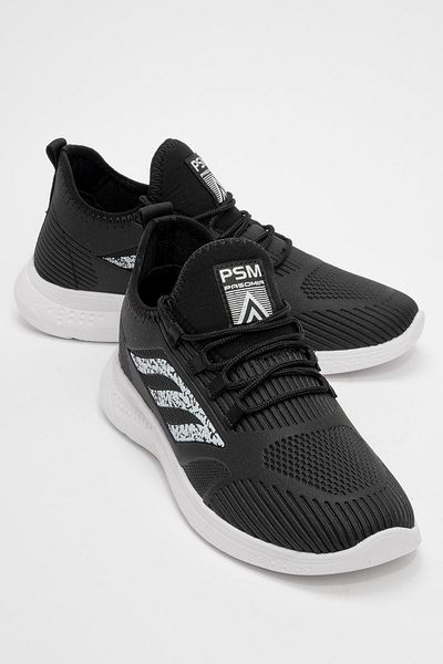 CCWAY AYAKKABI Men's Knitwear Sports Shoes BLACK WHITE