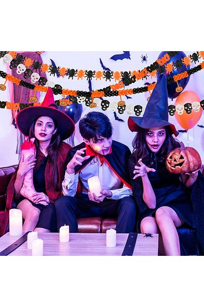 KATELUO Set of 6 Halloween decorations KATELUO, paper/foil, white/black/orange