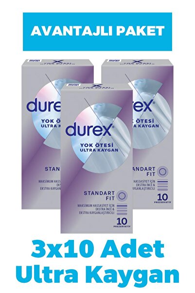 Durex Yok Ötesi Ultra Kaygan Prezervatif 10'lu 3 Adet